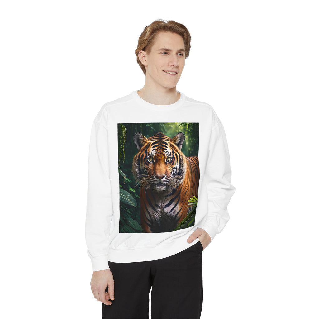 Tiger Portrait Sweatshirt — Realistic Jungle Tiger Graphic Crewneck