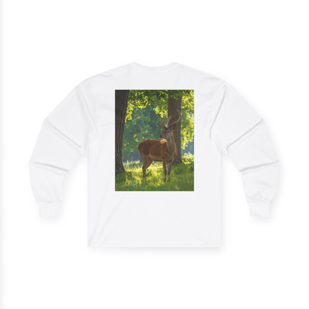 Deer in Sunlight Long Sleeve Tee — Nature Wildlife Photo Shirt