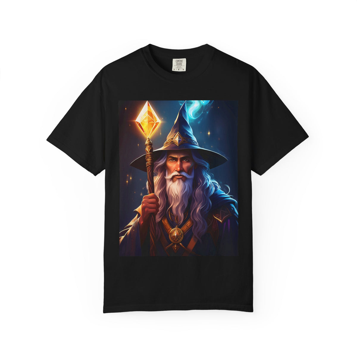 Wizard Portrait T‑Shirt — Mystic Mage Graphic Tee