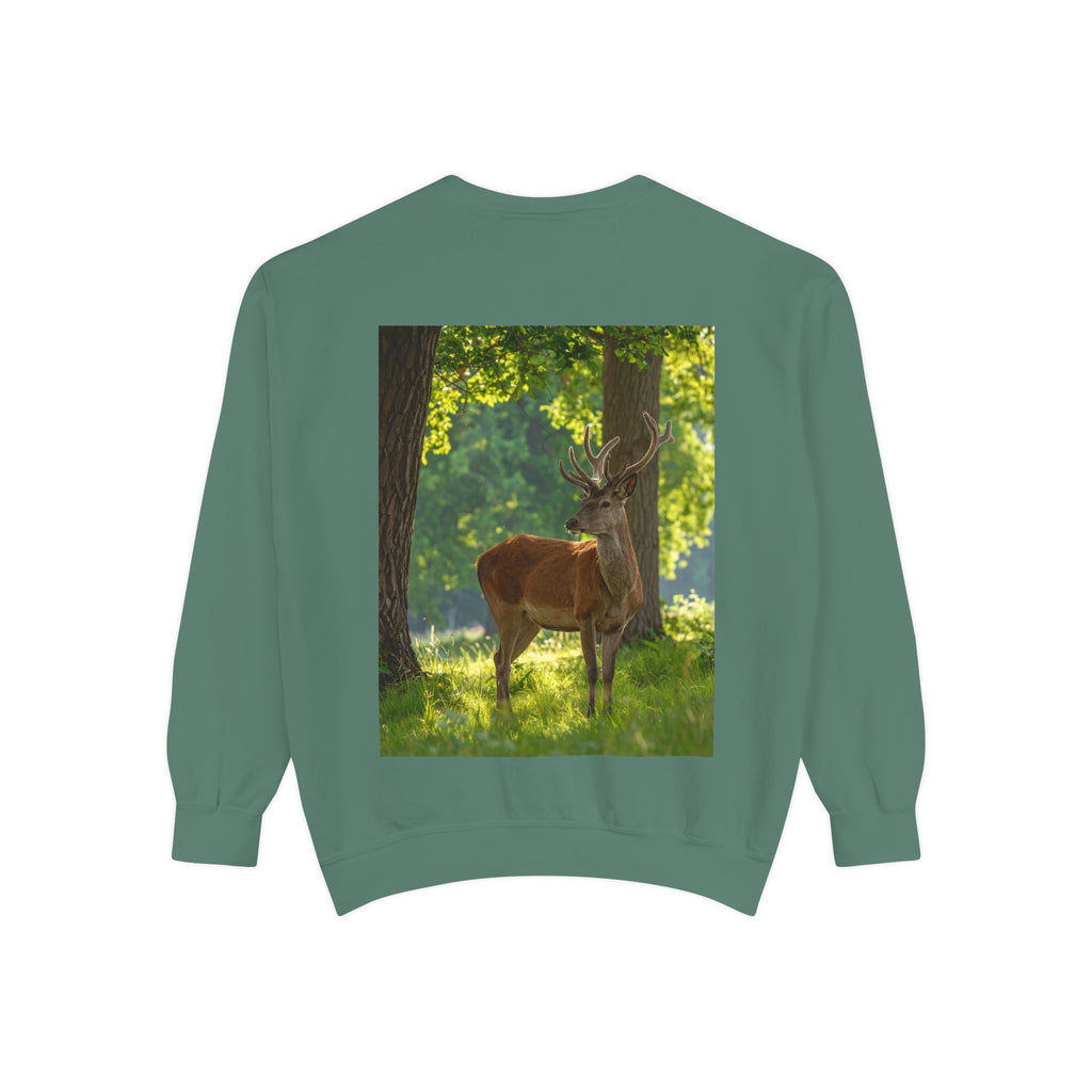 Deer in Sunlit Forest Sweatshirt