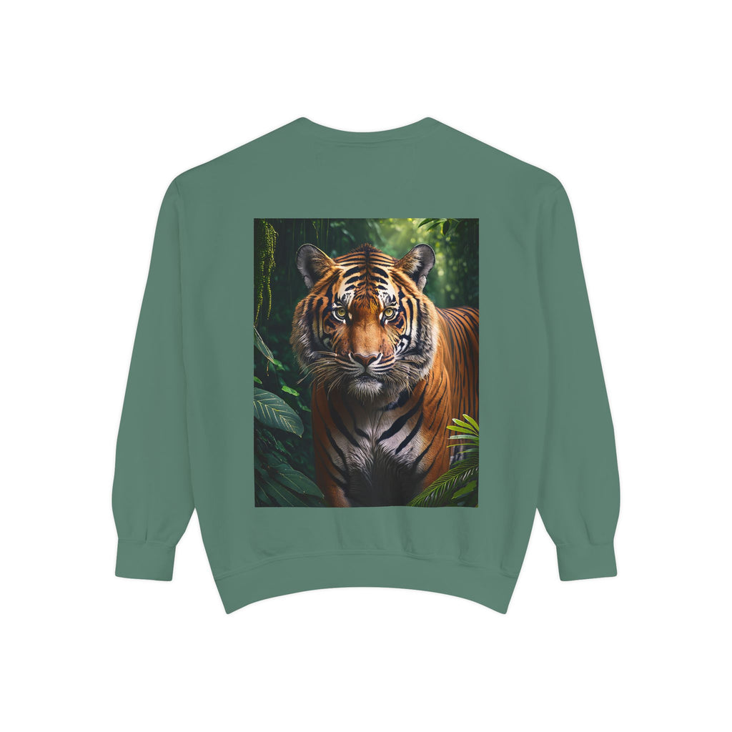 Tiger Portrait Sweatshirt — Realistic Jungle Tiger Graphic Crewneck