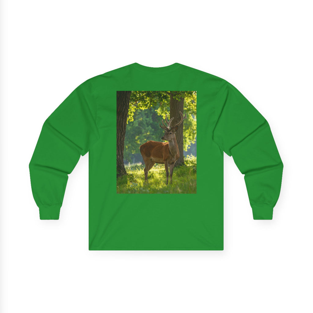 Deer in Sunlight Long Sleeve Tee — Nature Wildlife Photo Shirt